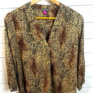 Vince Camuto Leopard Blouse Top